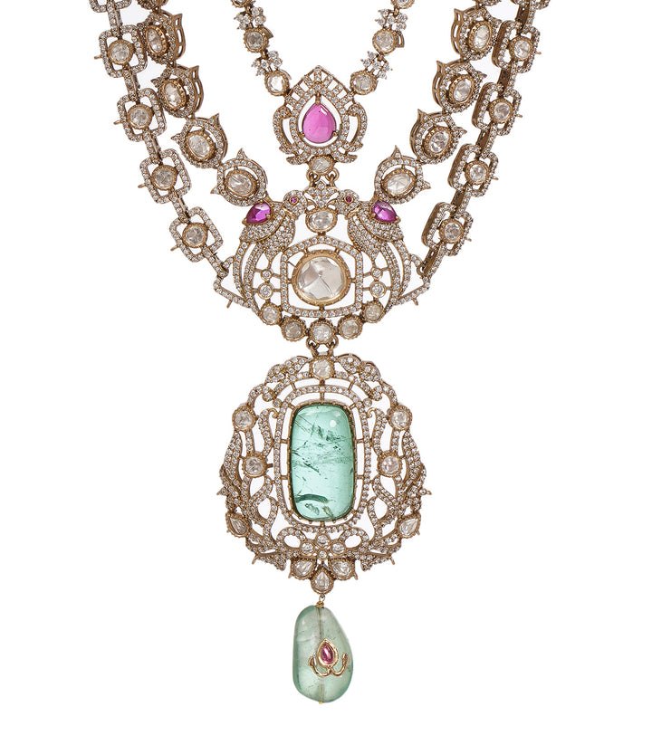SAMPRATI GREEN POLKI GROOM NECKLACE