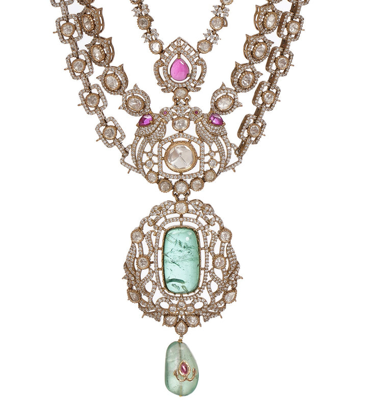 SAMPRATI GREEN POLKI GROOM NECKLACE