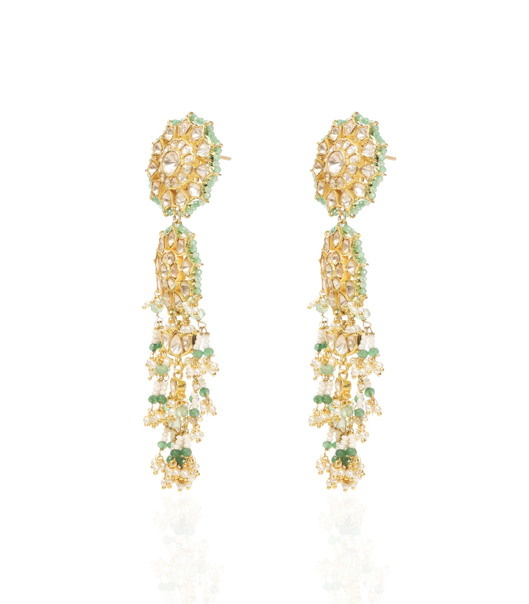 AANCHAL GREEN MOISSANITE STATEMENT EARRING