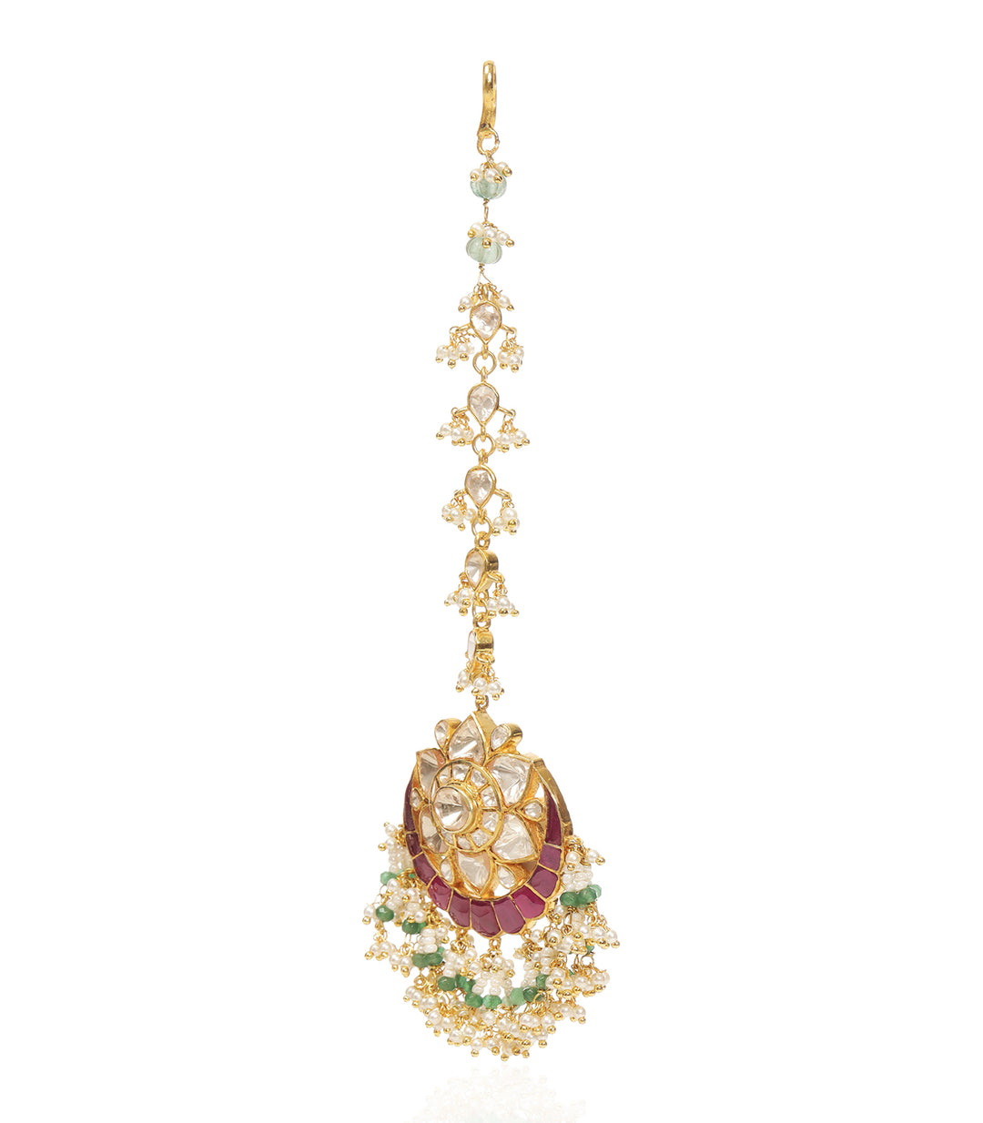 MISHIKA RED & GREEN MOISSANITE TIKA