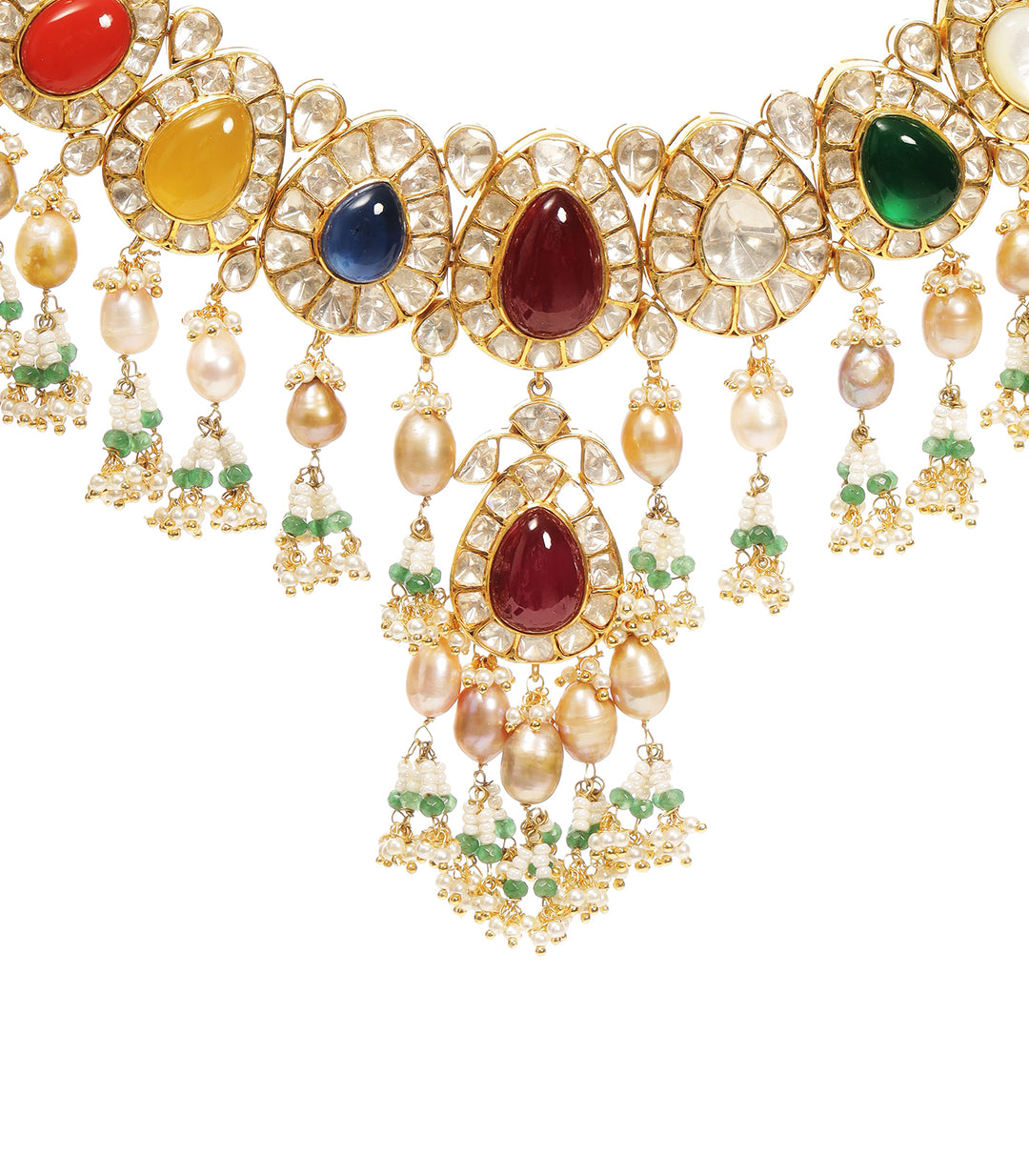 DHRUVI GREEN MOISSANITE NECKLACE SET