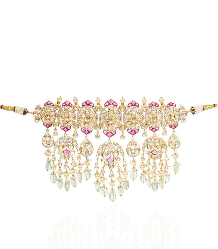 RUDRA GREEN MOISSANITE NECKLACE SET