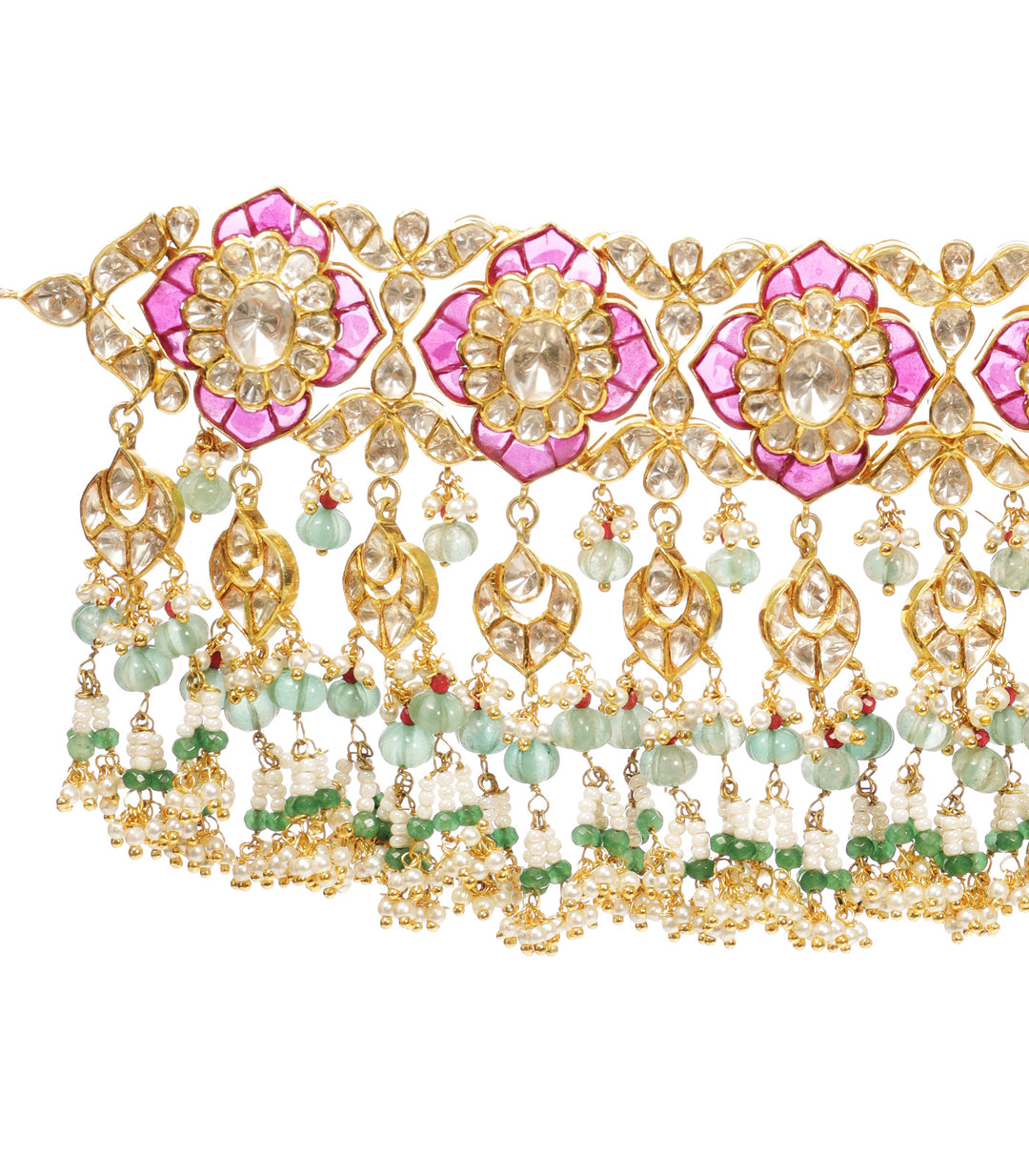 MYTHILI RED & GREEN MOISSANITE CHOKER