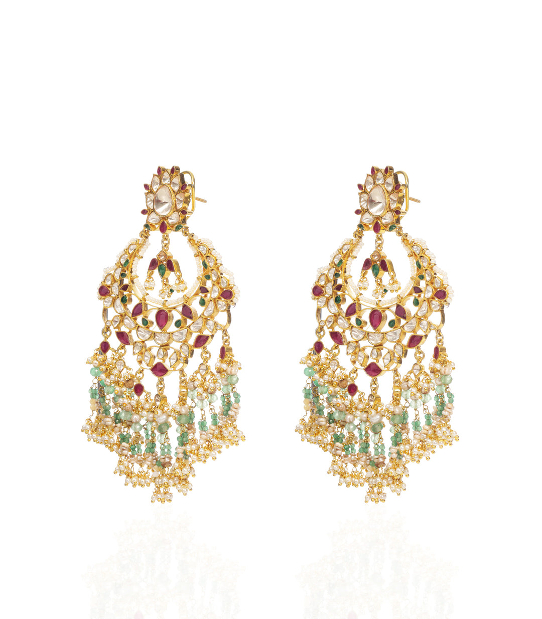 RISHIKA RED & GREEN MOISSANITE CHANDBALI