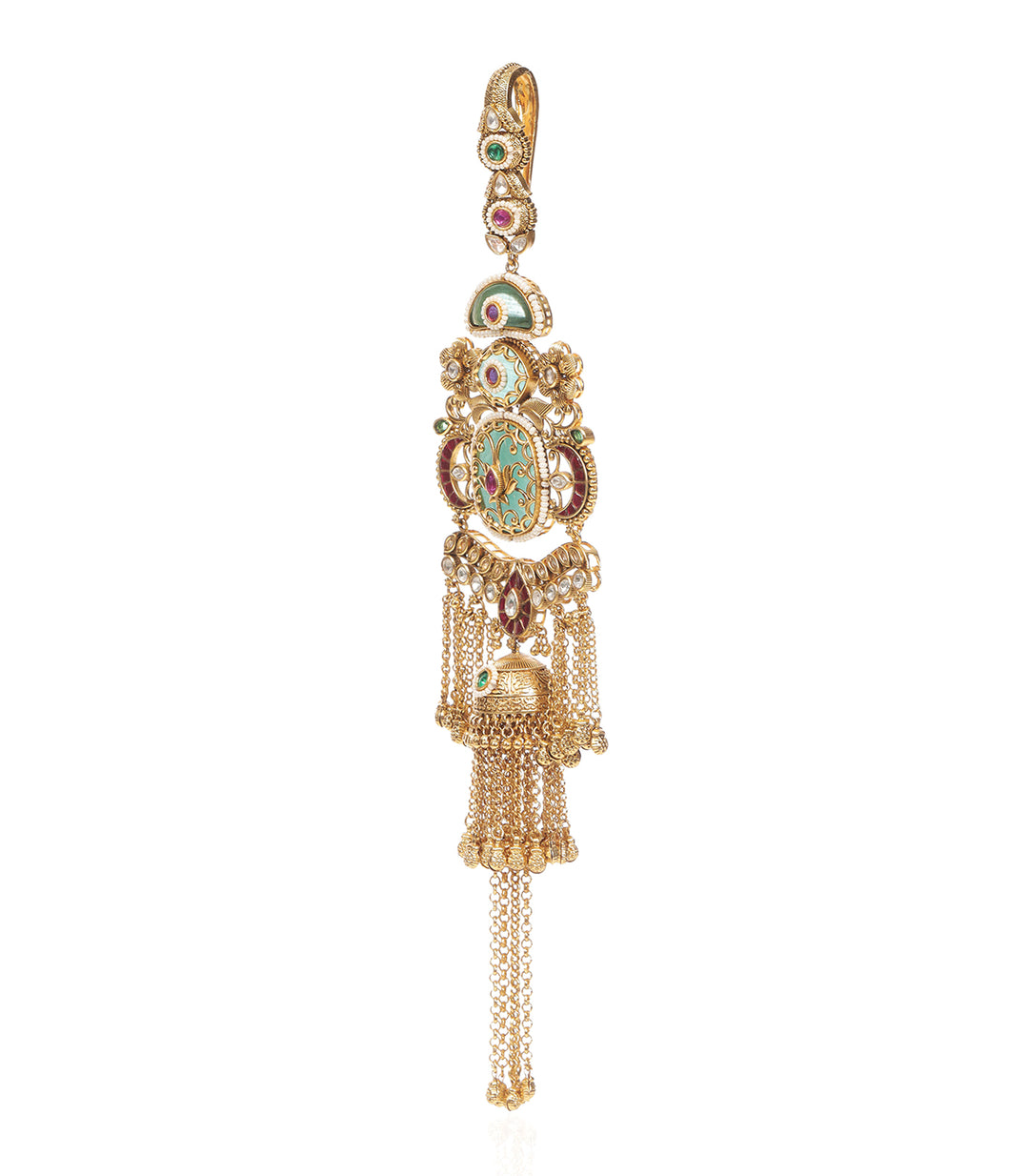 SARIKA RED & GREEN  KUNDAN KEYCHAIN