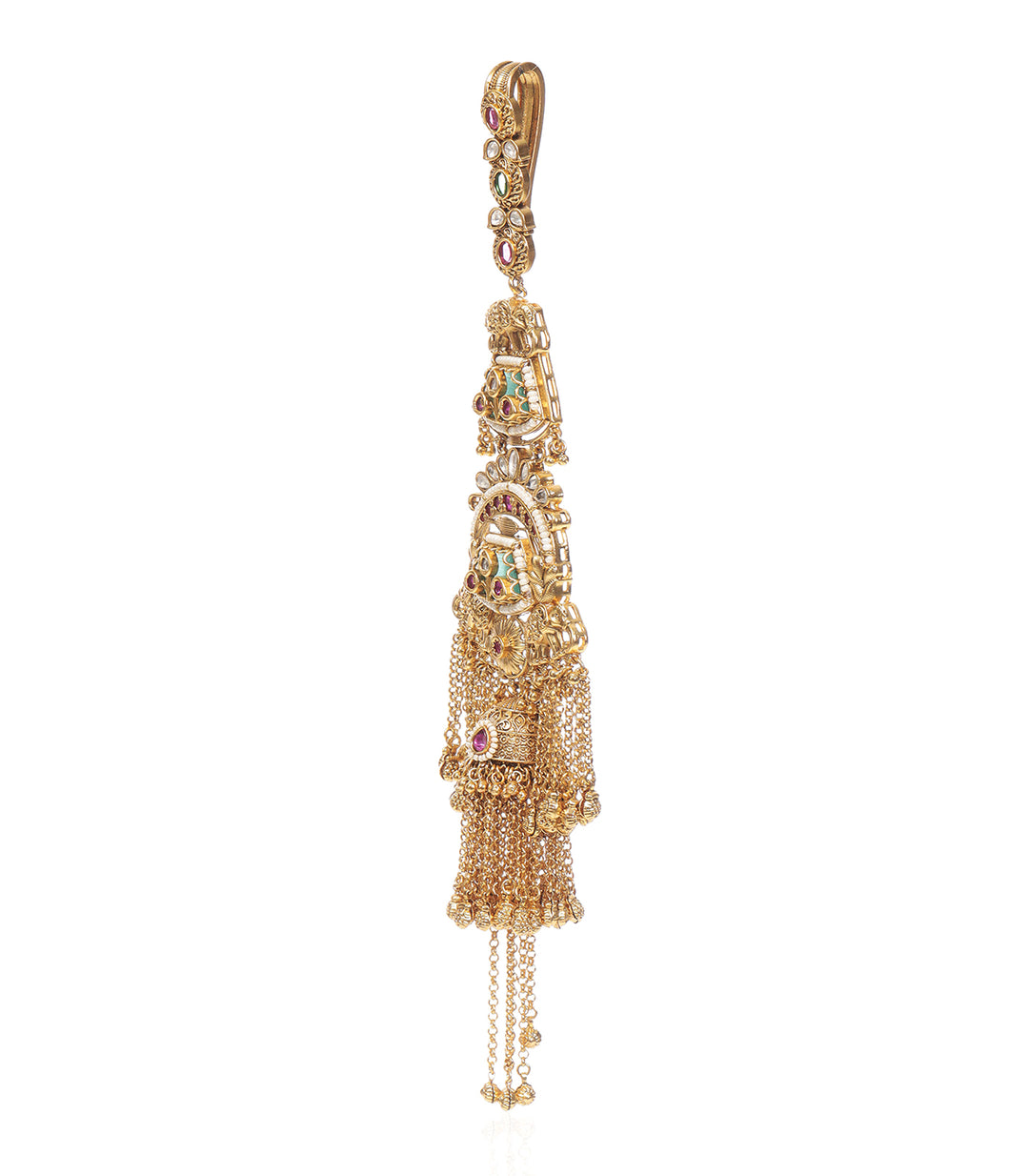 YADAVI  RED & GREEN  KUNDAN KEYCHAIN