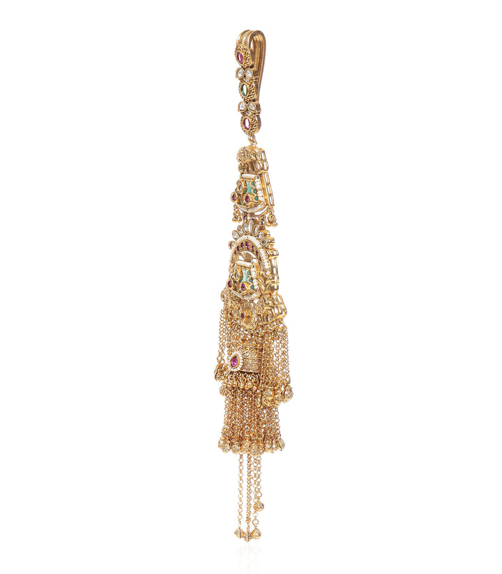 YADAVI  RED & GREEN  KUNDAN KEYCHAIN
