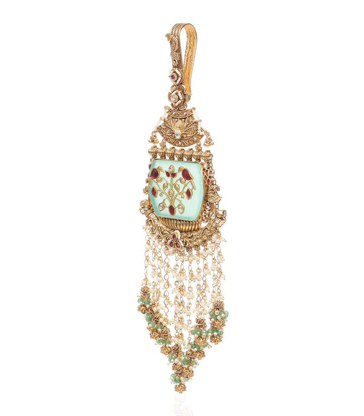 VARNIKA RED & GREEN  KUNDAN KEY CHAIN