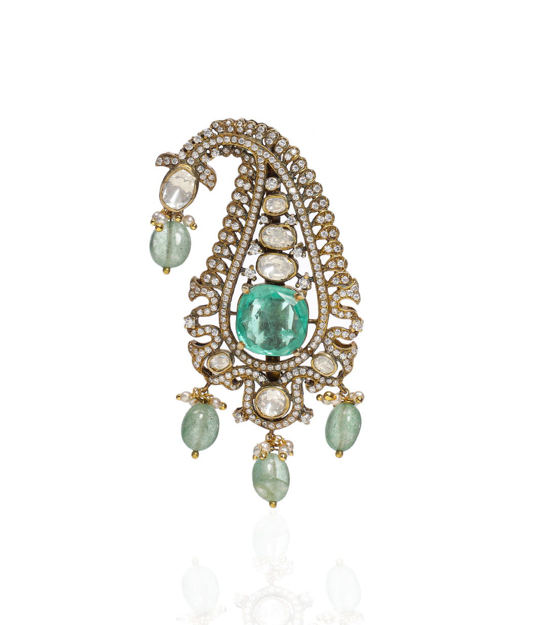 CHITRALI GREEN MOISSANITE KALGI