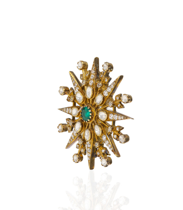 TARANNUM GREEN MOISSANITE BROOCH
