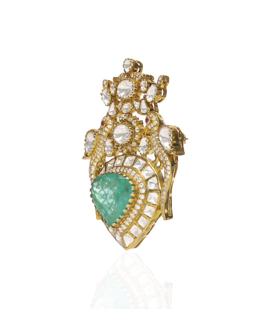 JASKIRAT GREEN MOISSANITE BROOCH