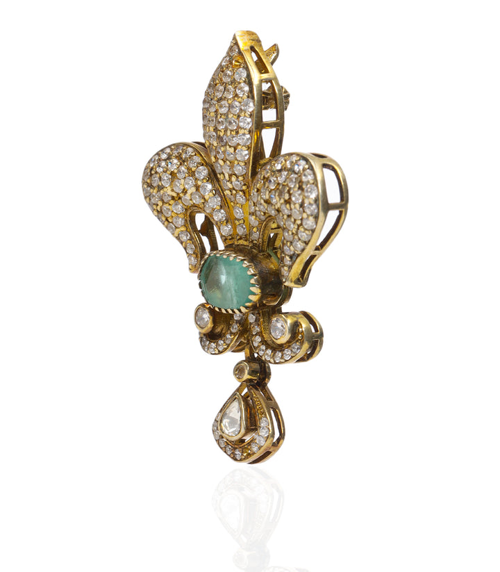 PARNIKA GREEN MOISSANITE BROOCH
