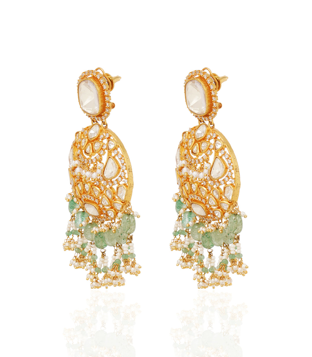 SHIVANYA  GOLD PLATED MOISSANITE CHANDBALI