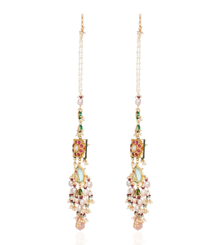 JYESHTHA RED KUNDAN STATEMENT EARRING