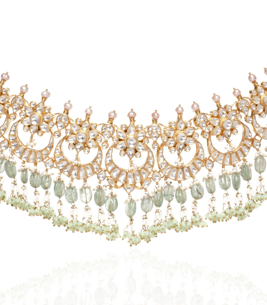 AISH GREEN KUNDAN NECKLACE SET