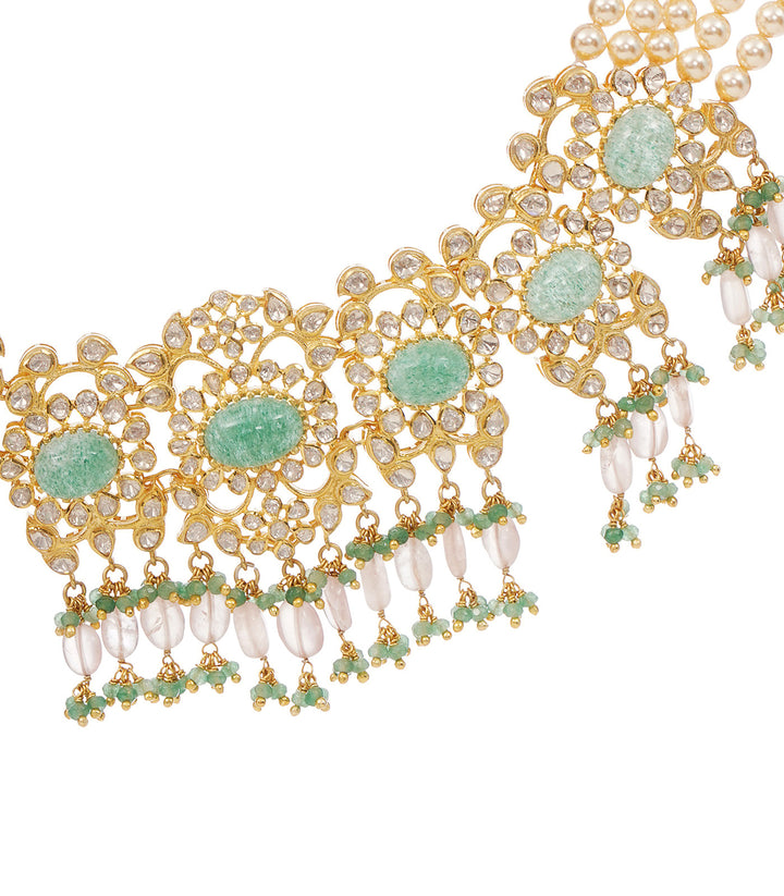 DANISTA GREEN MOISSANITE  NECKLACE SET