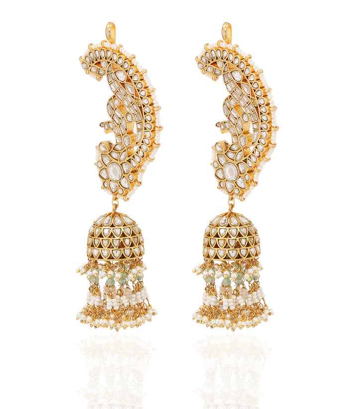 BHAMINI WHITE KUNDAN JHUMKA