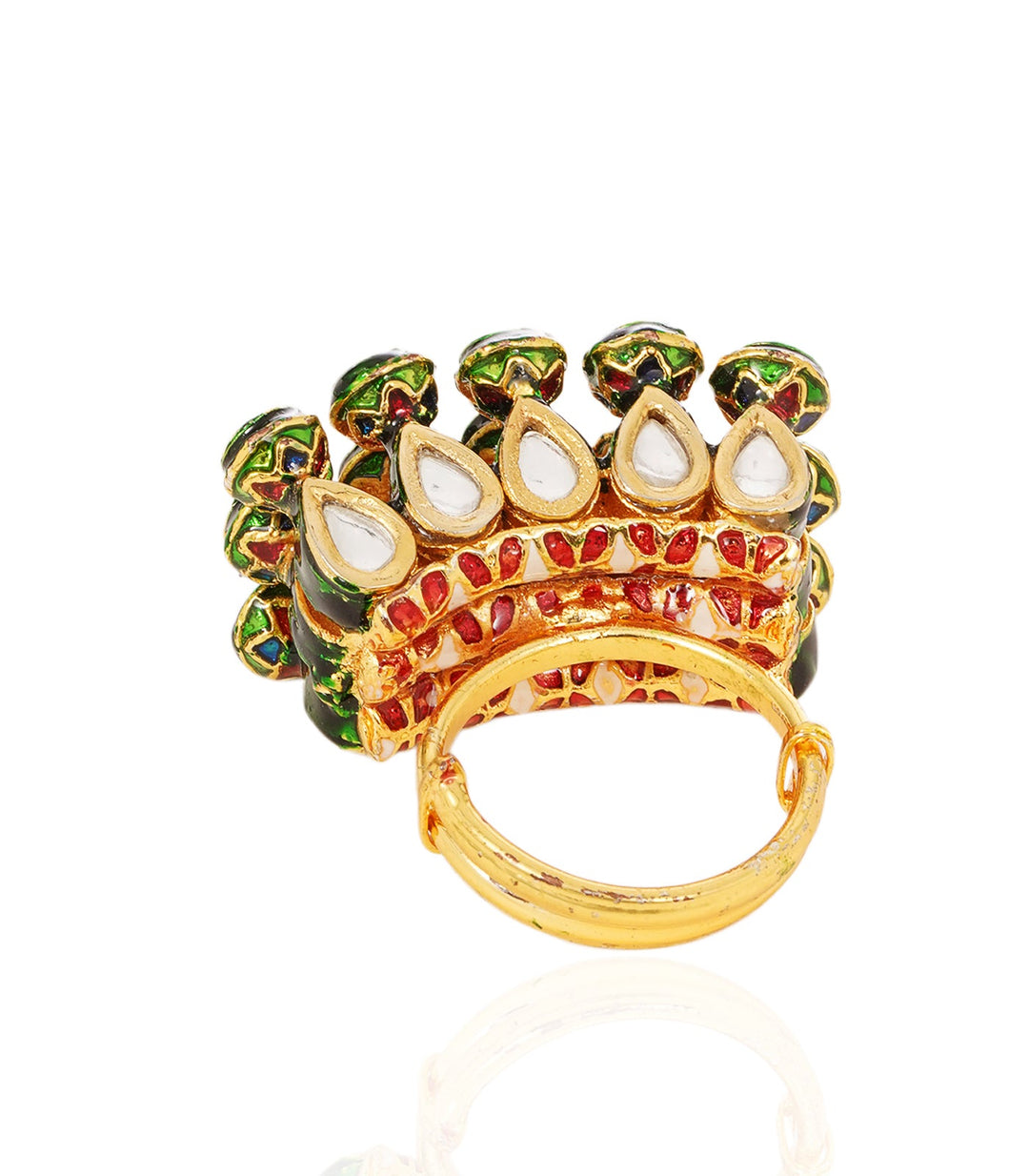 VAYDA GREEN KUNDAN RING