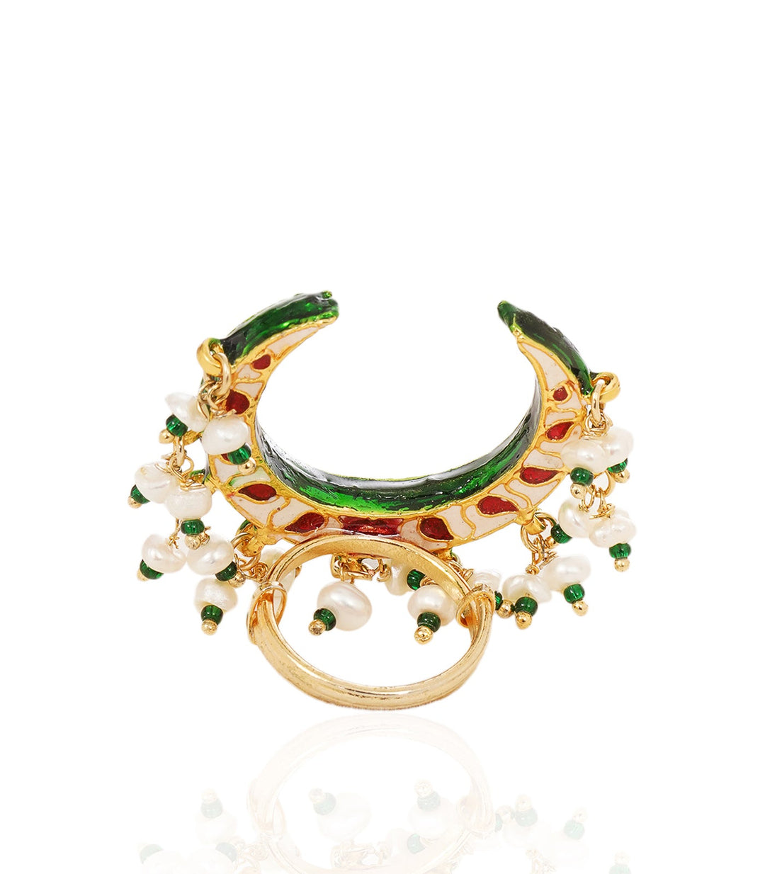 ANAIRA GREEN KUNDAN RING