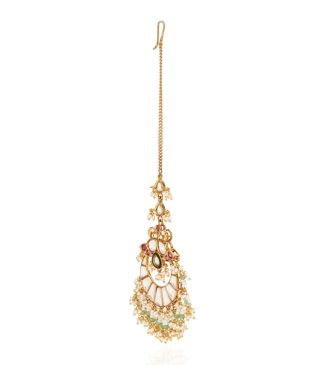 TRIVEDI RED & GREEN KUNDAN TIKA