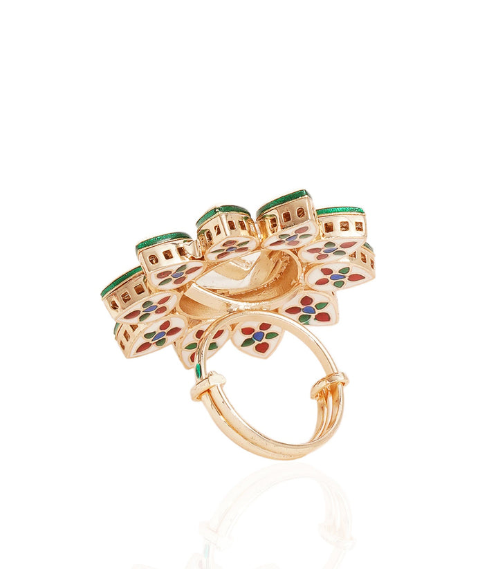 KASHI WHITE POLKI RING