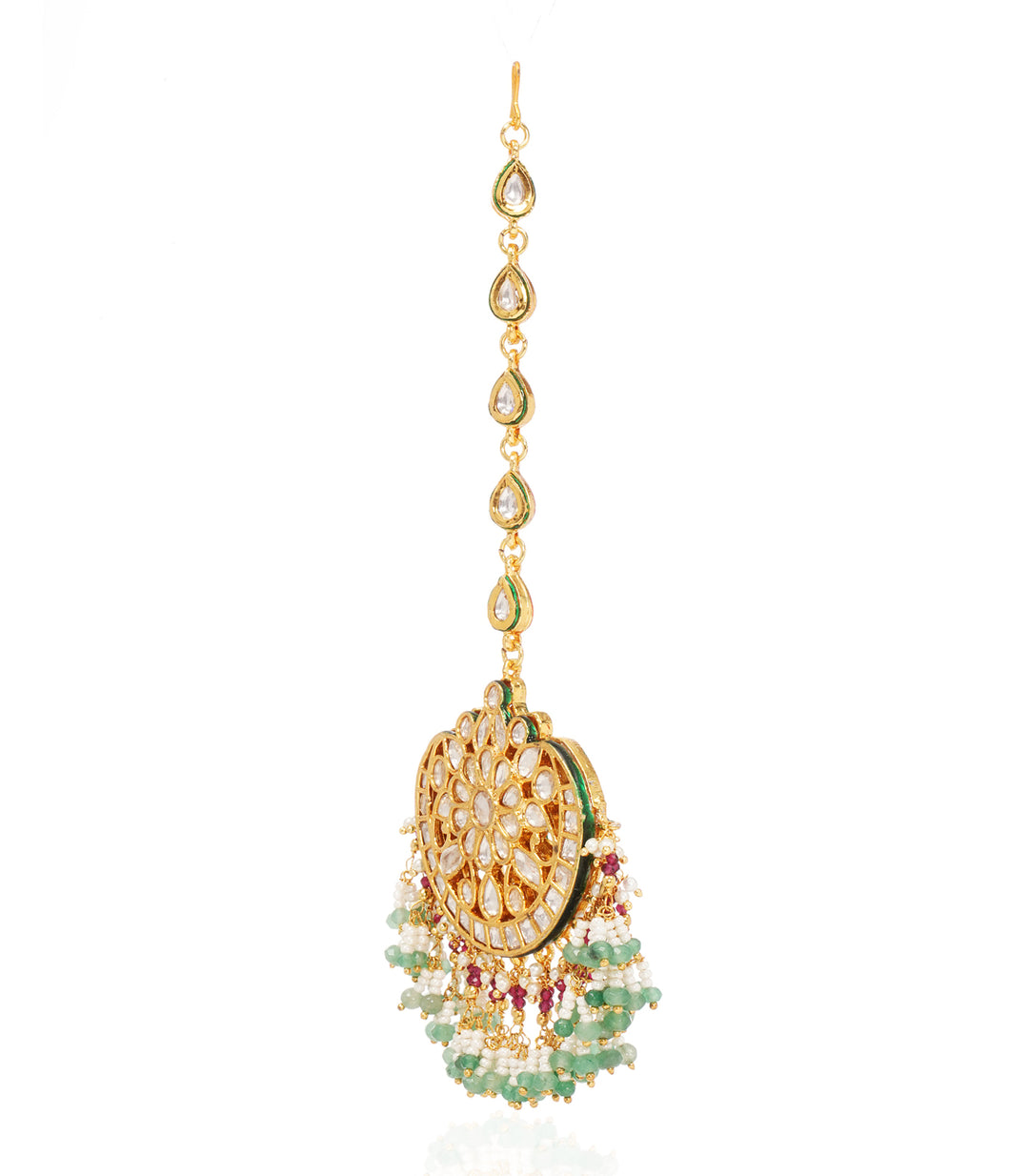 INAYA RED & GREEN KUNDAN TIKKA