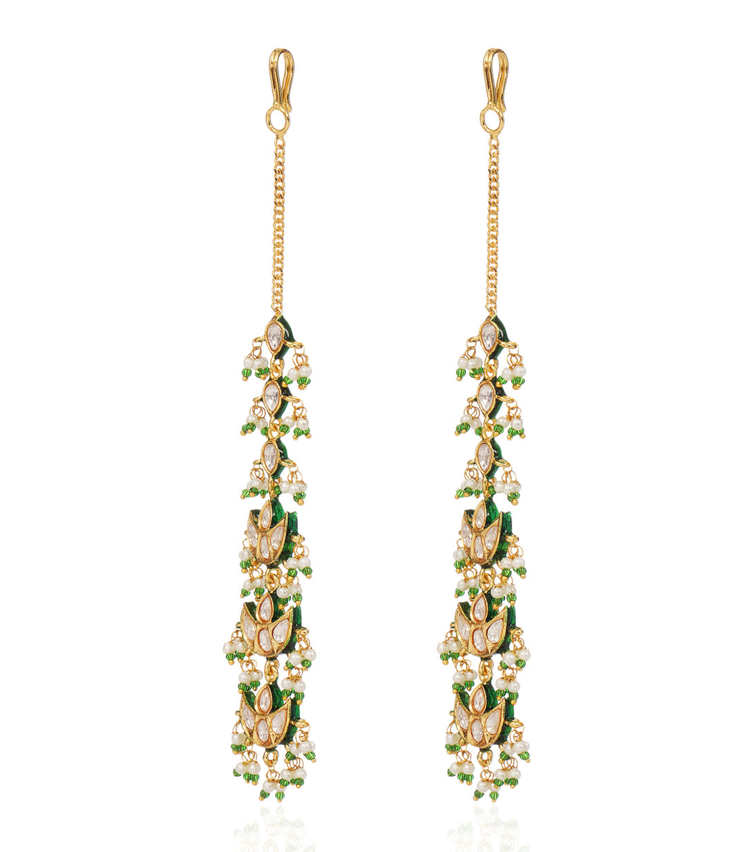 SHARVISHA GREEN KUNDAN EARCHAIN