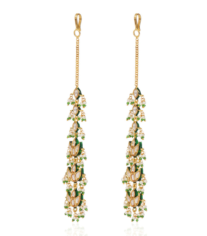 SHARVISHA GREEN KUNDAN EARCHAIN
