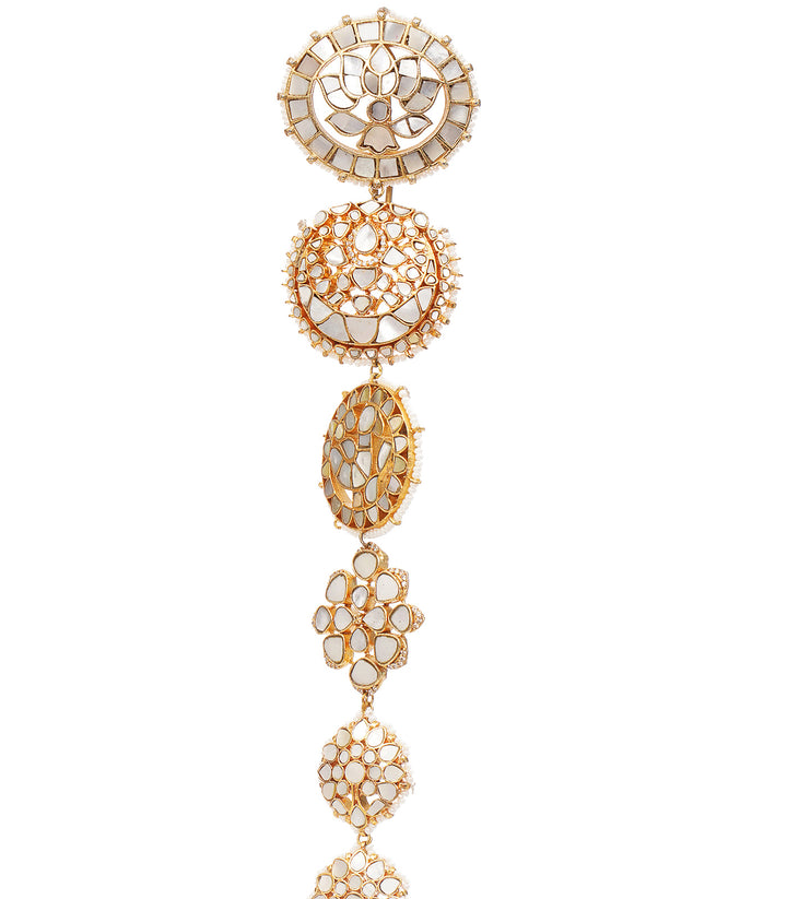 SREYASHI MOTHER OF PEARLS WHITE CHOTI
