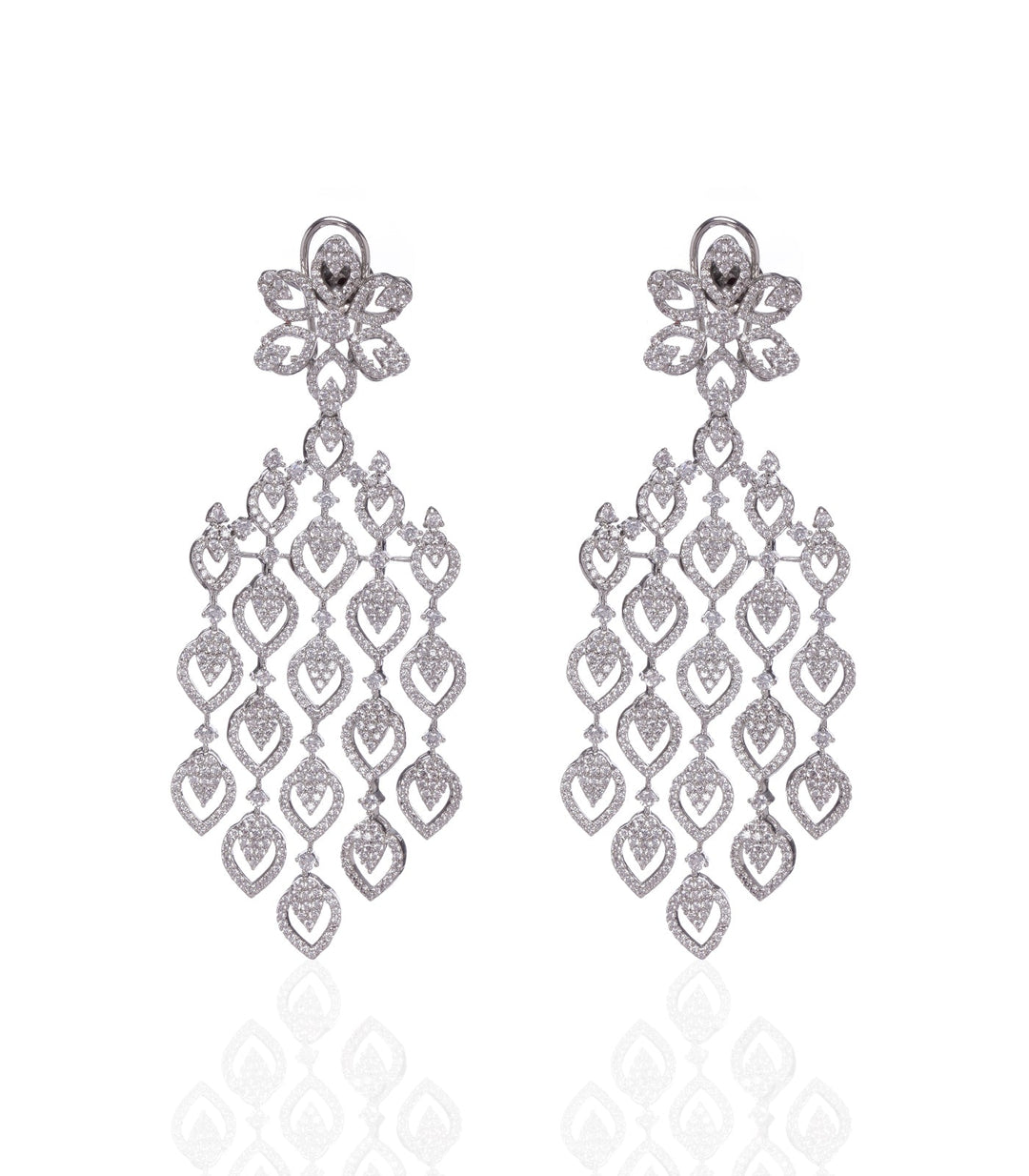 ALISHA SILVER FINISH ZIRCON DROP EARRING