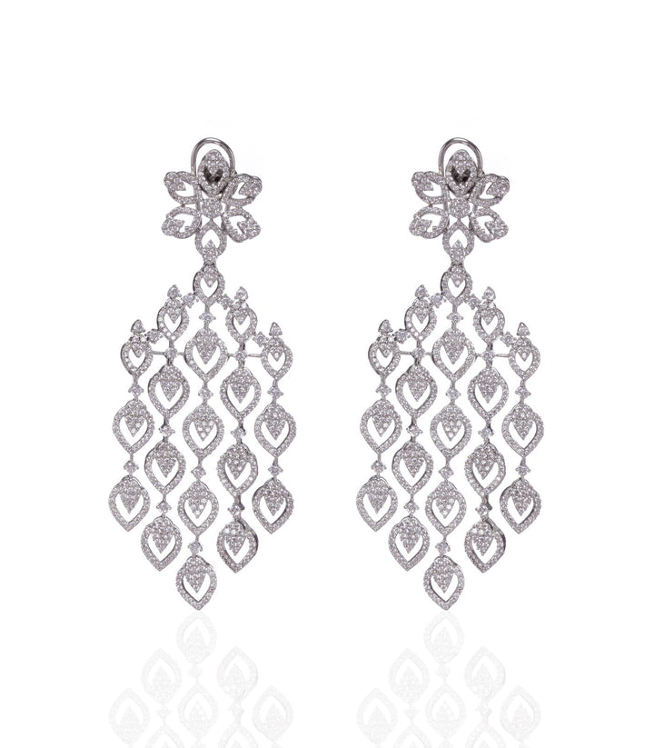ALISHA SILVER FINISH ZIRCON DROP EARRING