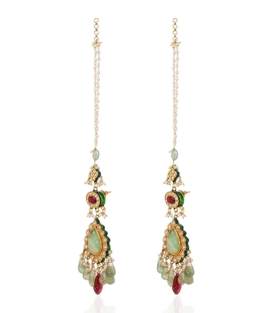 DHANI MINT GREEN KUNDAN STATEMENT EARRING