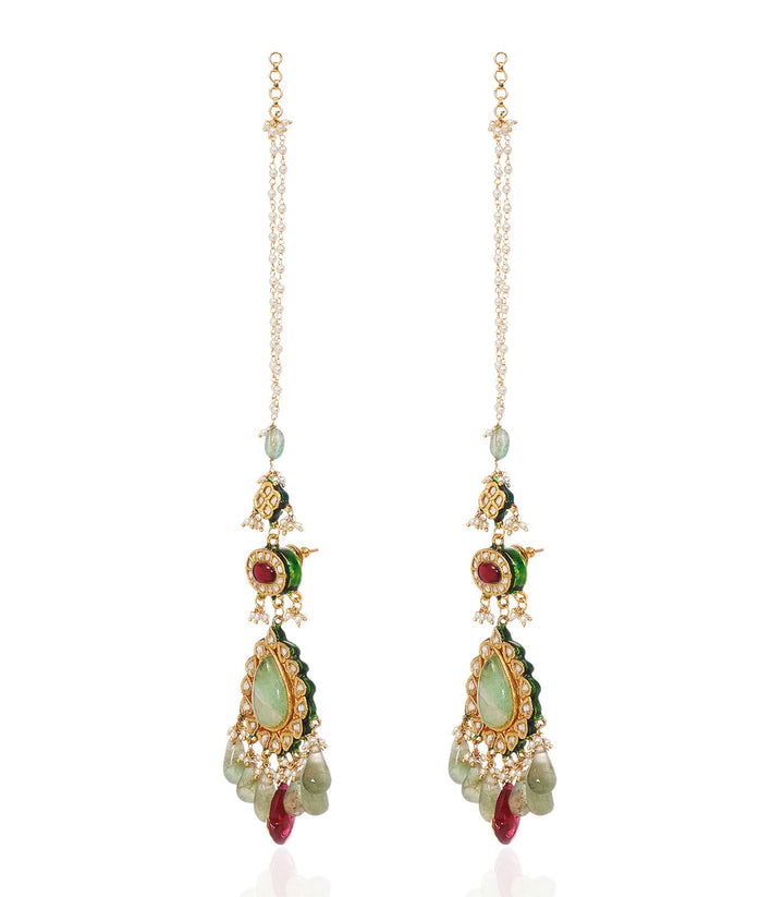 DHANI MINT GREEN KUNDAN STATEMENT EARRING
