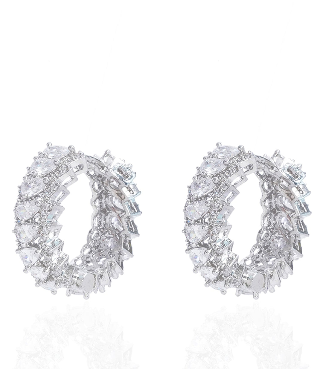 VRITI SILVER FINISH ZIRCON STUD