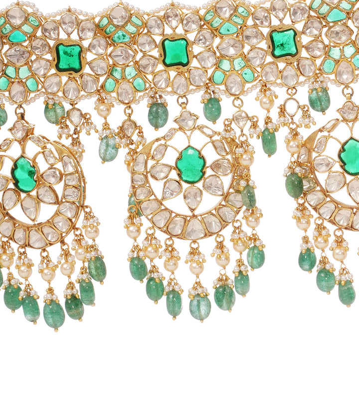 RAJSHRI GREEN MOISSANITE NECKLACE SET