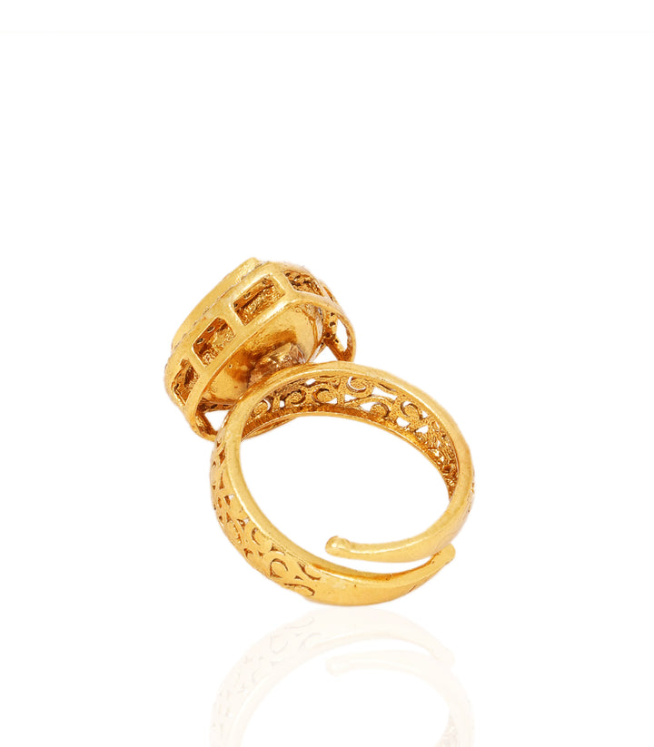 SAANVI GOLD PLATED POLKI RING