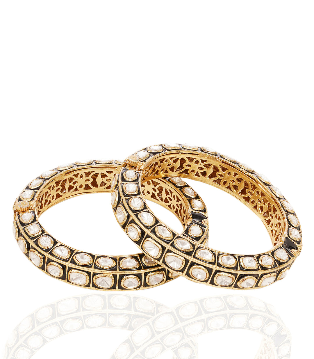 URVI BLACK  POLKI BANGLES
