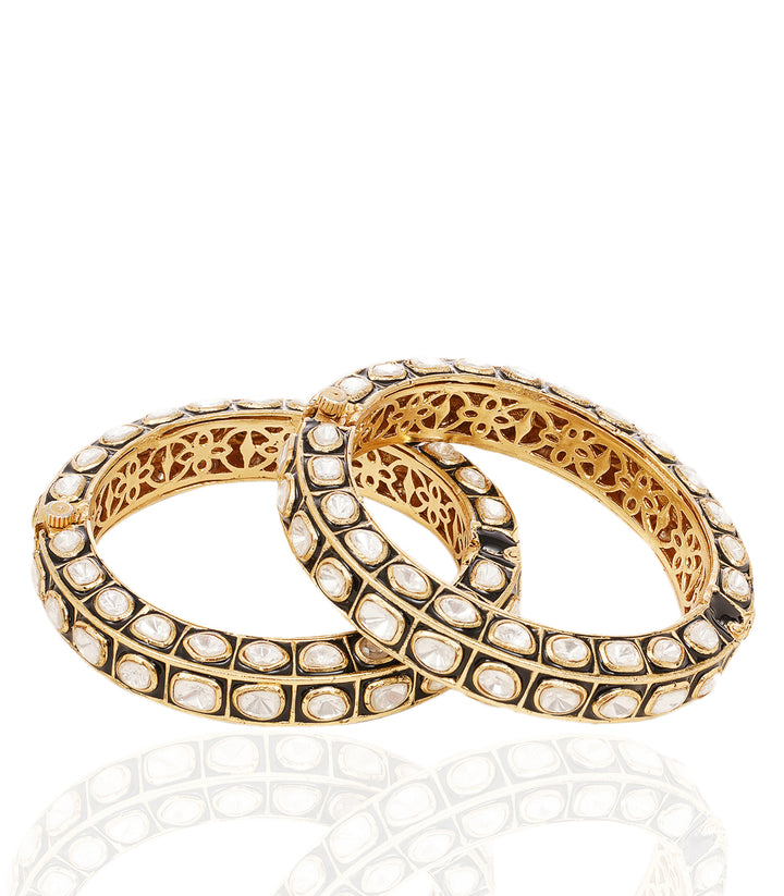 URVI BLACK  POLKI BANGLES