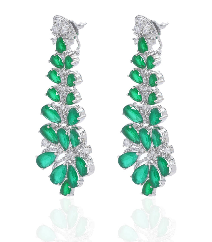 ZAREENA GREEN GREEN ONYX , ZIRCON ZIRCON EARRING