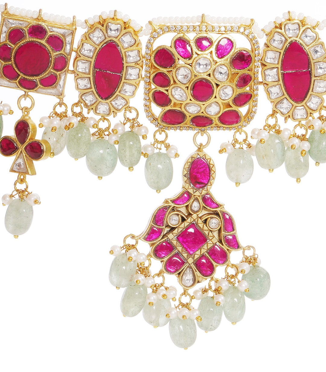 SAANVIKA RED & GREEN KUNDAN CHOKER
