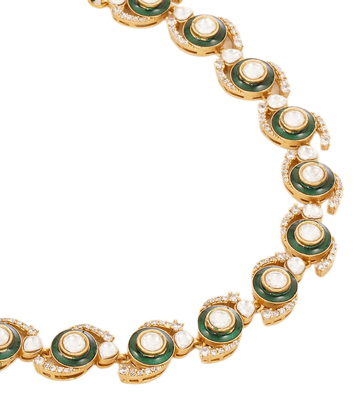 DHRUVI GREEN POLKI CHOKER