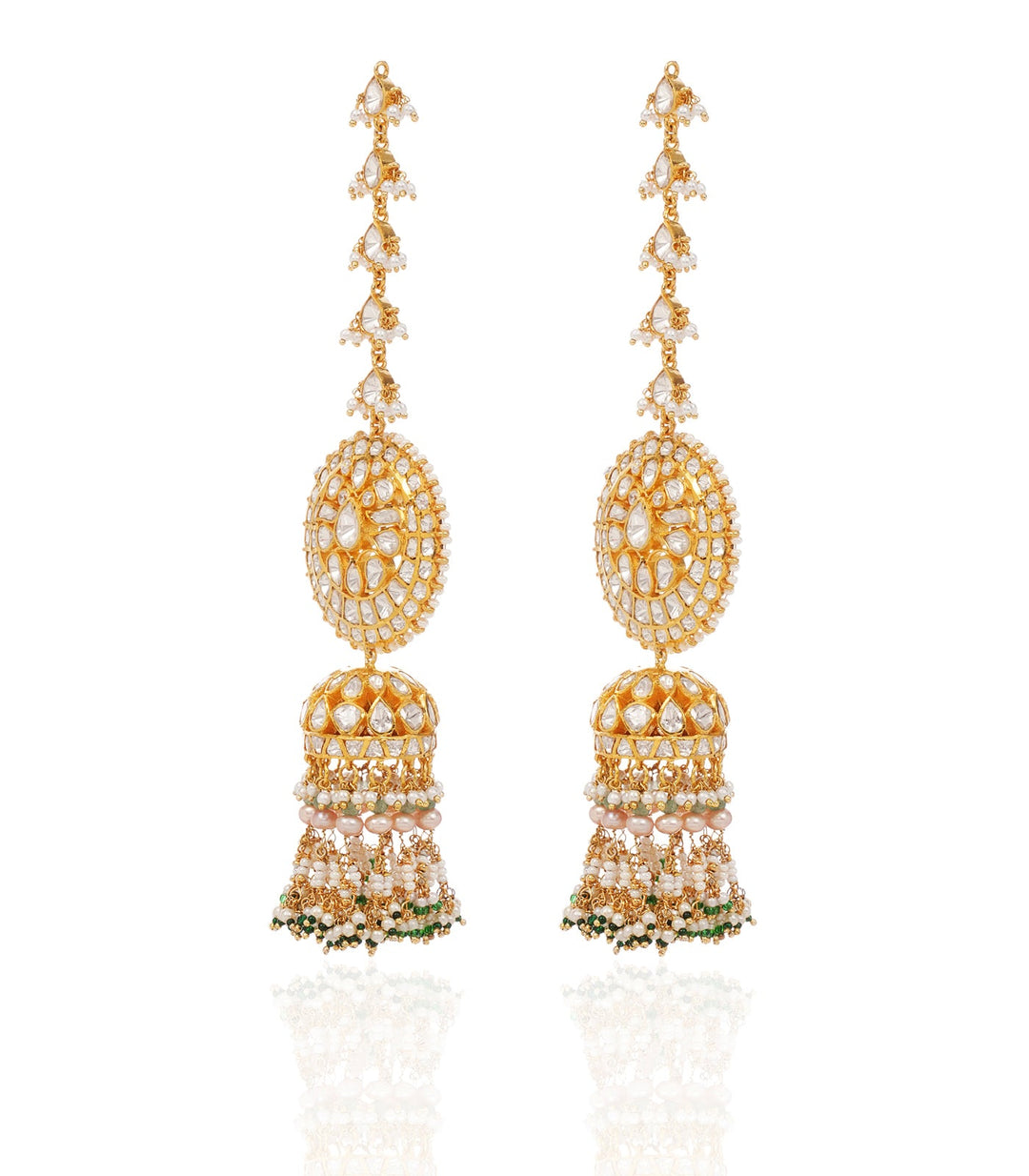 ROSHNI GOLD PLATED MOISSANITE JHUMKA