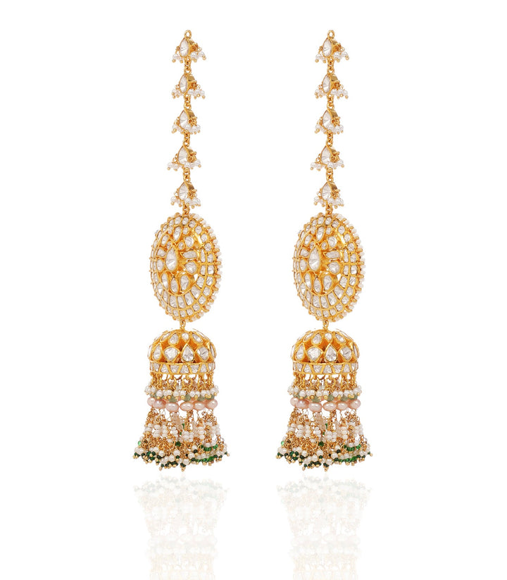 ROSHNI GOLD PLATED MOISSANITE JHUMKA