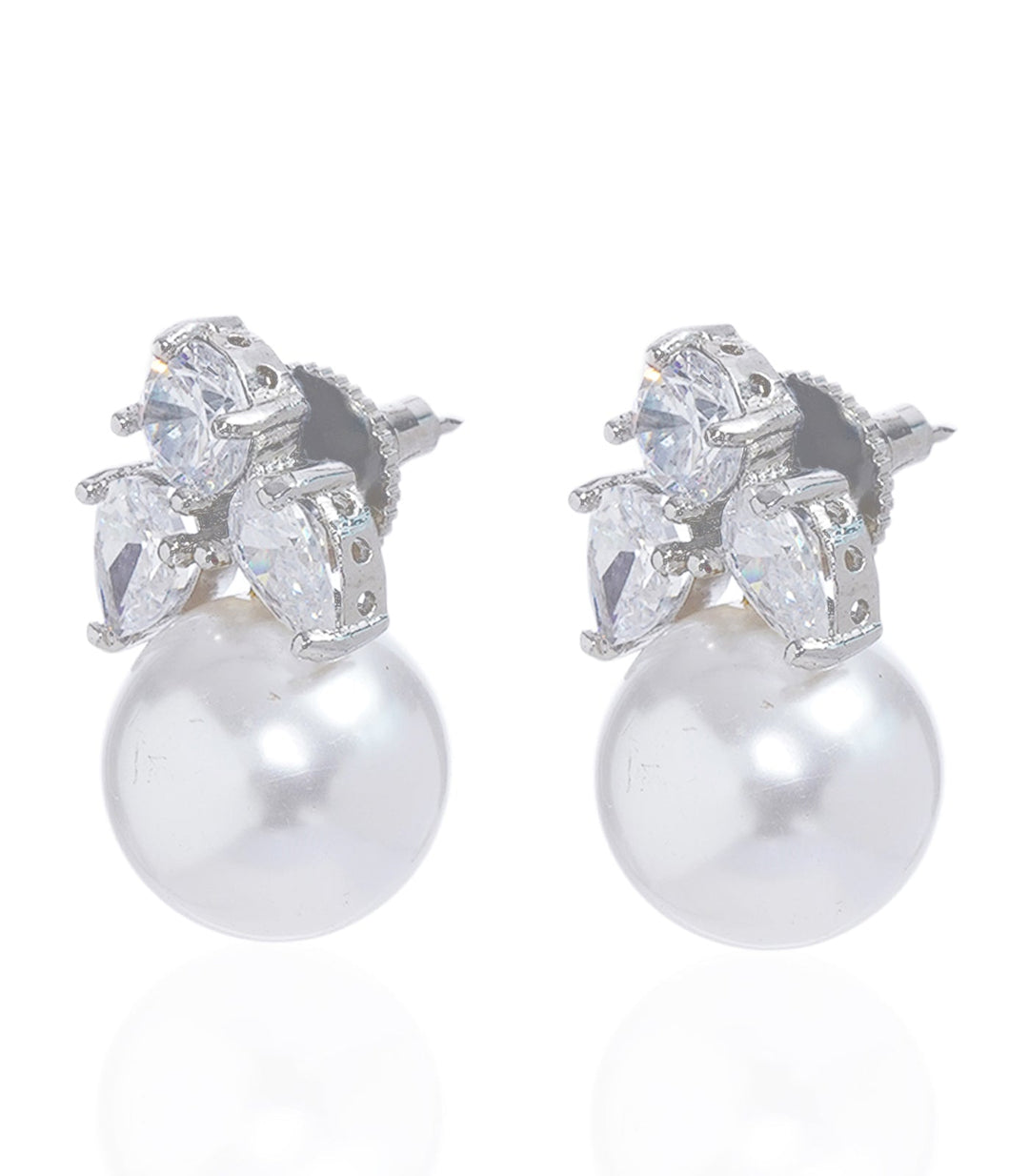 JESSICA SILVER FINISH ZIRCON STUD