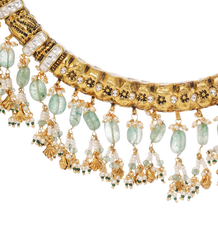 AGASTYA GREEN KUNDAN NECKLACE SET