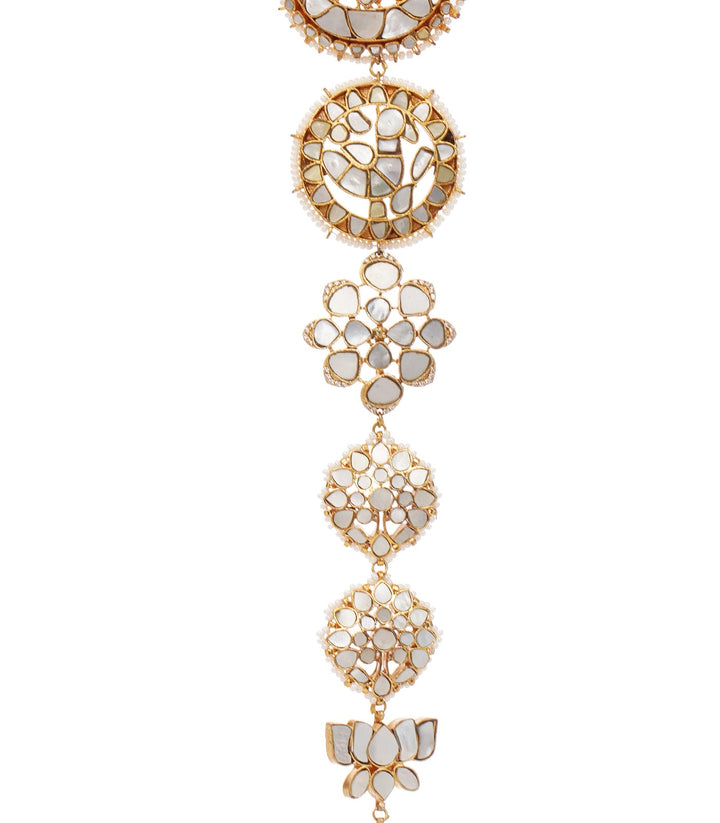 SREYASHI MOTHER OF PEARLS WHITE CHOTI