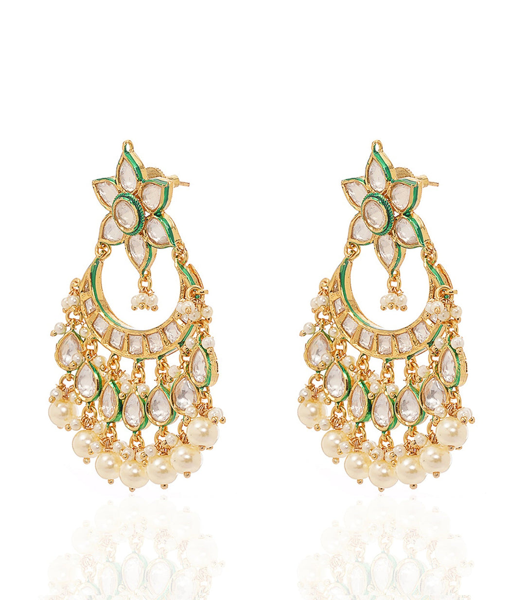 TALIKA GREEN KUNDAN CHANDBALI