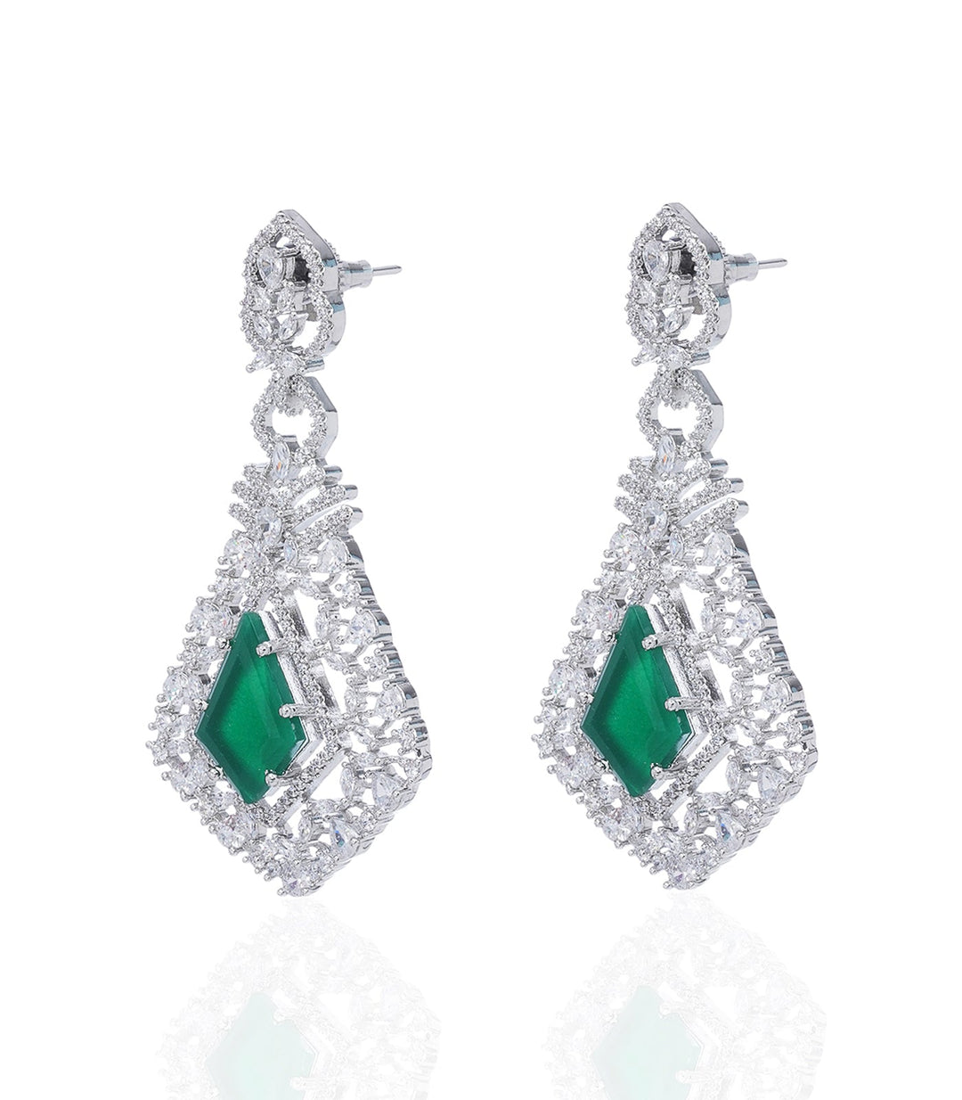 CLAIRE GREEN ZIRCON STATEMENT EARRING
