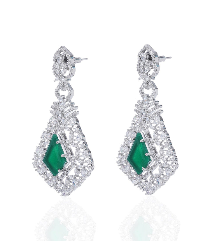 CLAIRE GREEN ZIRCON STATEMENT EARRING