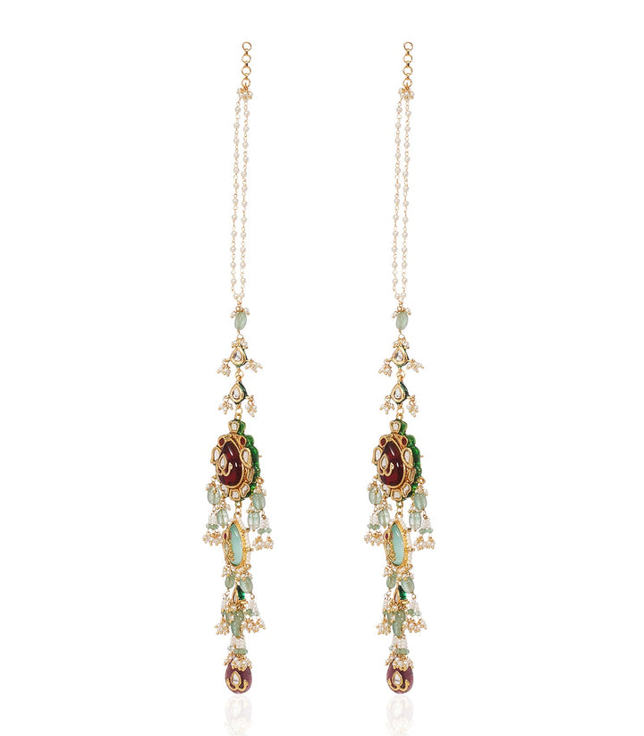 GAVINI RED KUNDAN STATEMENT EARRING